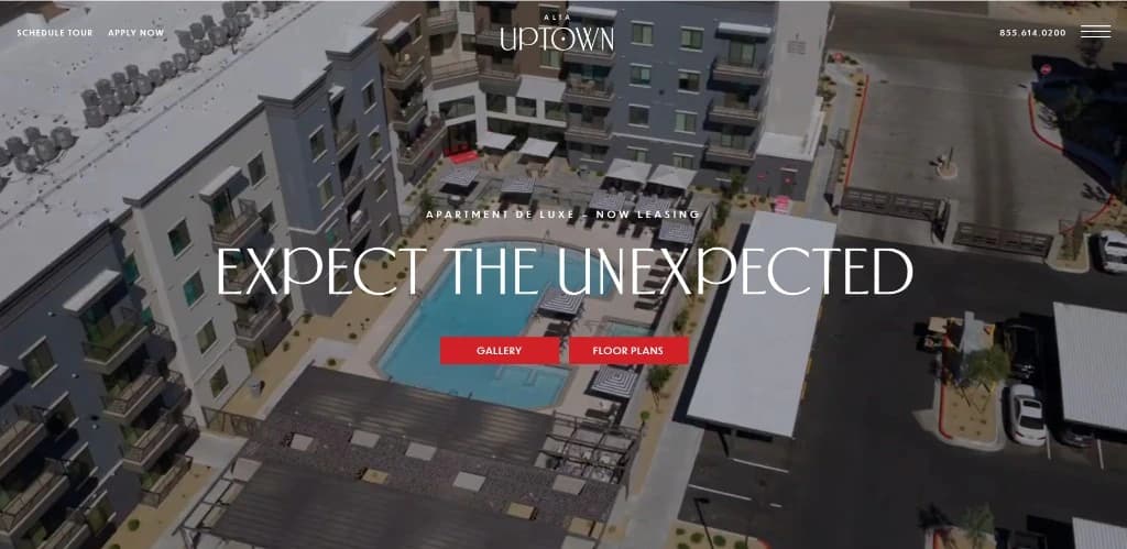 Homepage screenshot of Alta Uptown - Luxury Apartments · Chandler, AZ